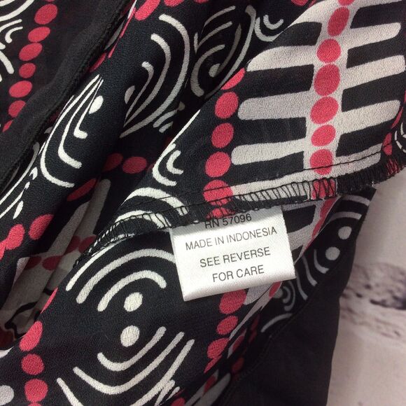 Nicola Tunic Women’s Sz M Geometric Multicolor Bell Sleeves Pleated Keyhole Neck - Picture 3 of 9